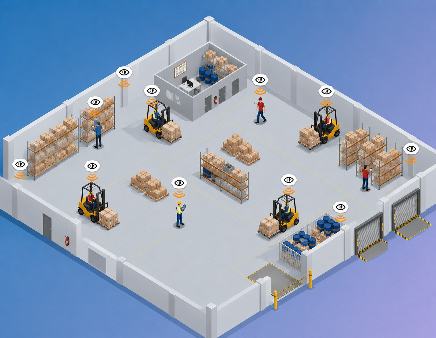 Real-time positioning map on a construction site
